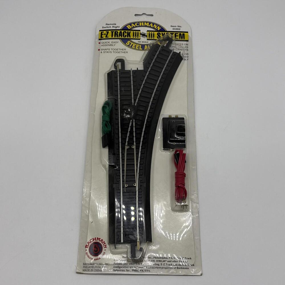 Bachmann 44462 EZ-Track Remote Switch Right-Hand W/Steel Rail HO